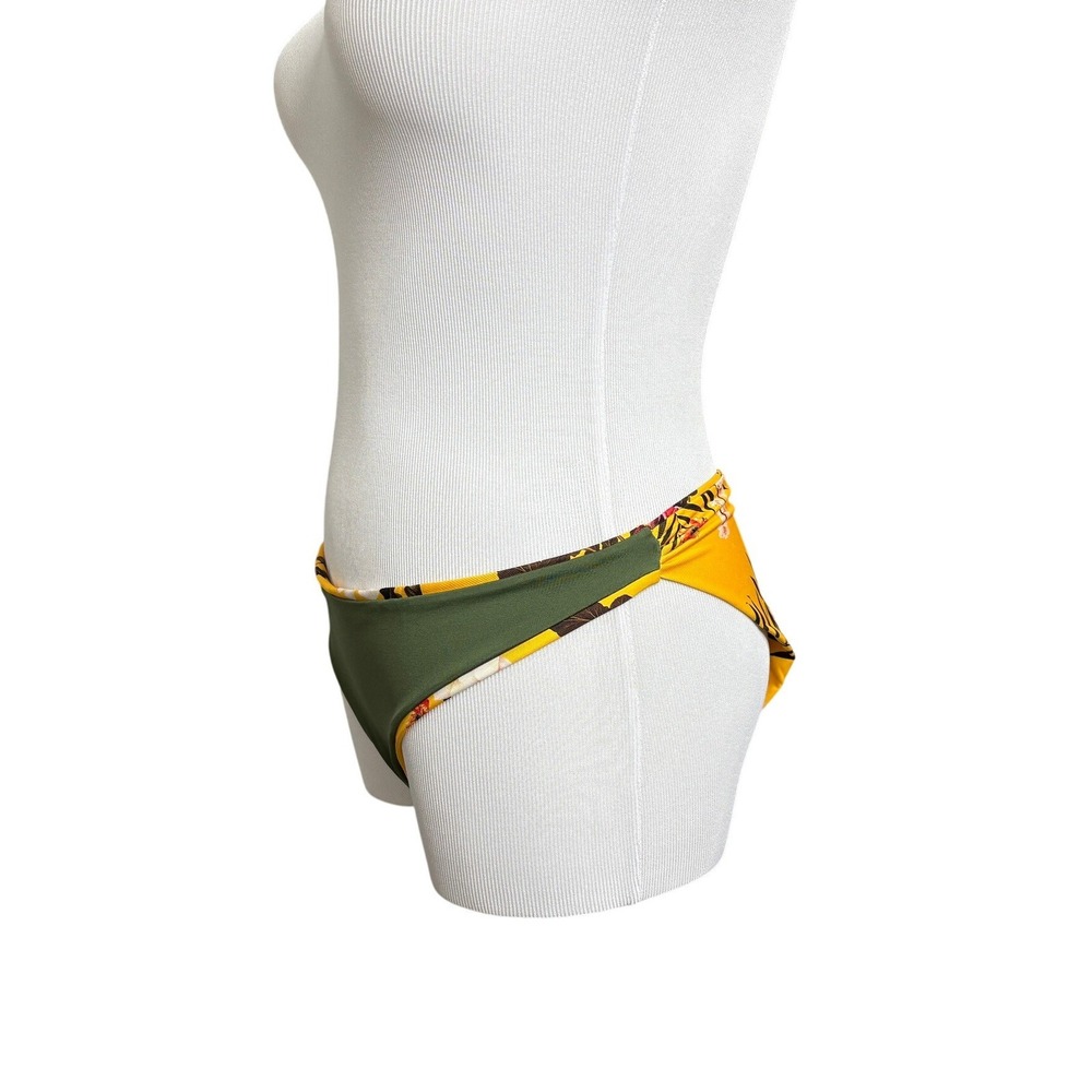 Agua Bendita Lola Clementine Yellow Floral Reversible Bikini Bottom LARGE Travel - Picture 3 of 7